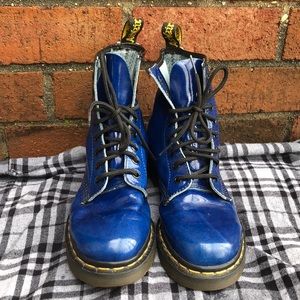 Rare Blue Dr. Martens Boots! Made in England!